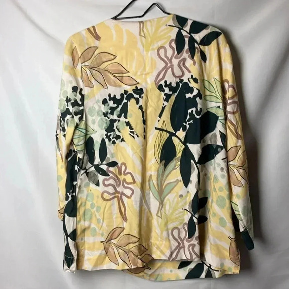 NWT SOFT SURROUNDINGS WO SIZ XL PETITE TUNIC TOP YELLOW BLACK SAGE FLORAL DESIGN - Picture 14 of 15
